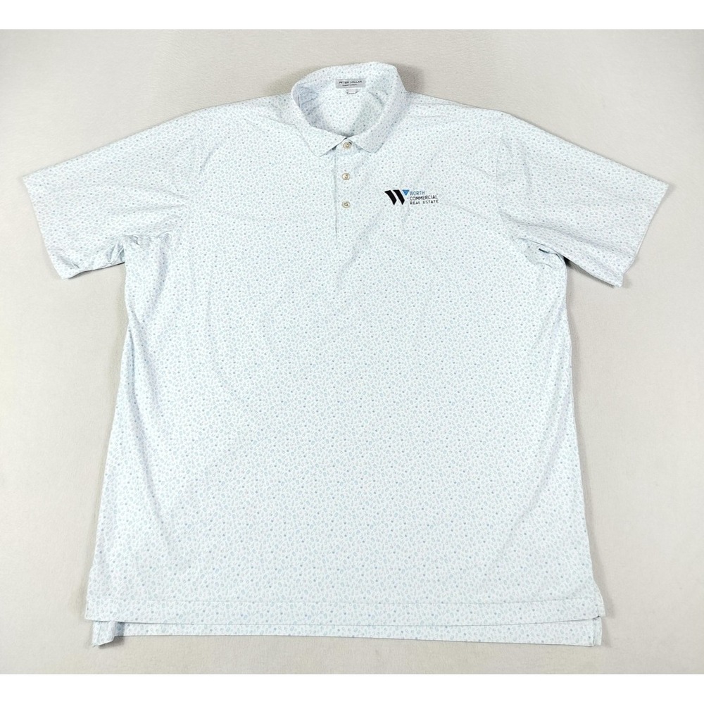 Peter Millar Polo Shirt Mens 2XL White Summer Comfort Worth Real‎ Estate Golf